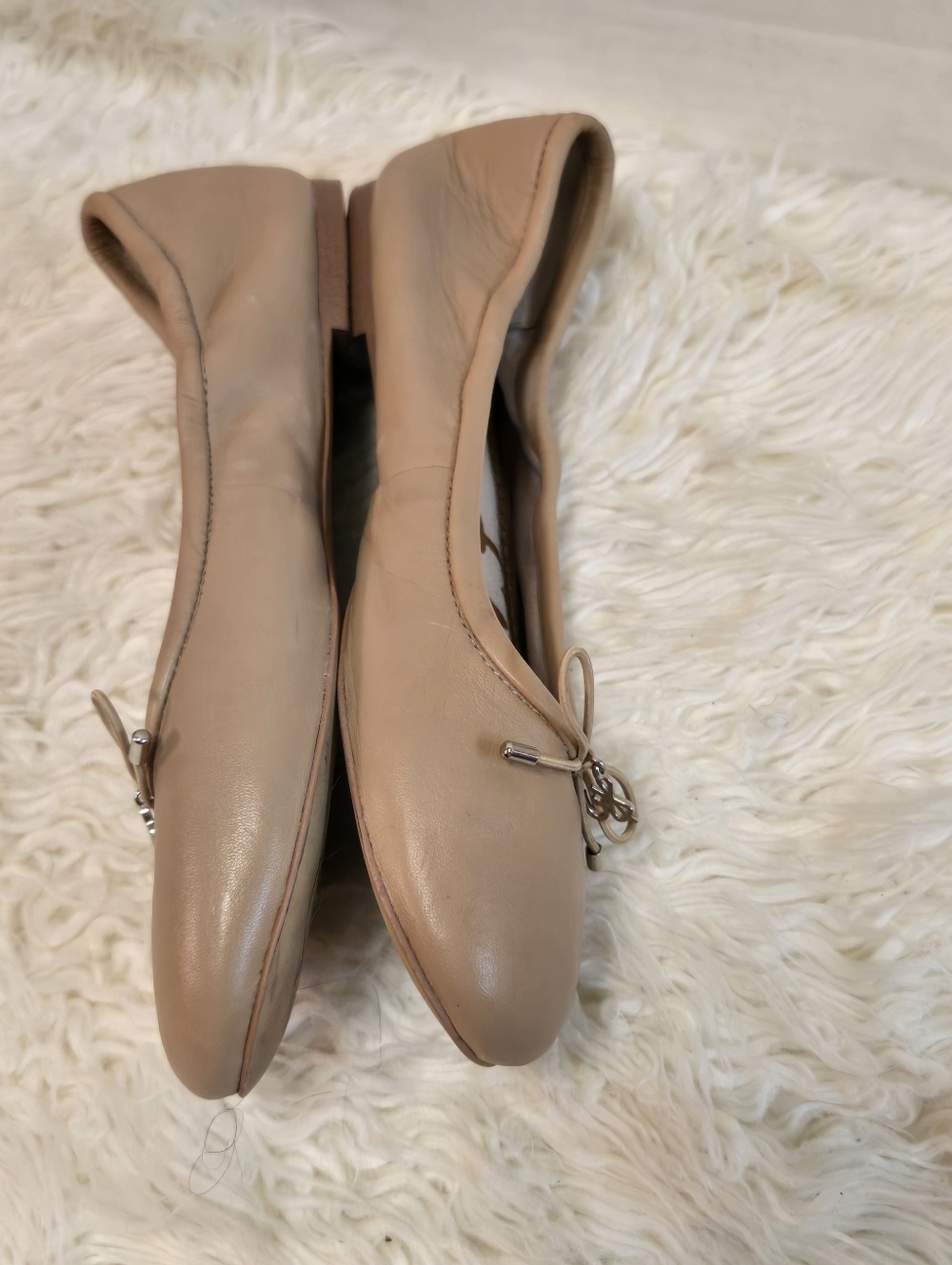Sam Edelman Nude Ballet Flats with Bow - Picture 6 of 13
